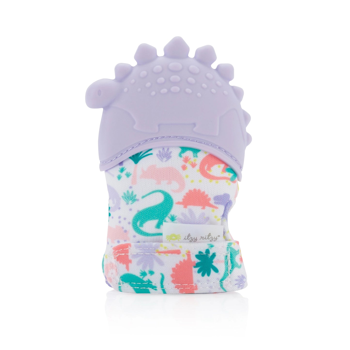 Itzy Mitt™ Silicone Teething Mitts - Lilac Dino