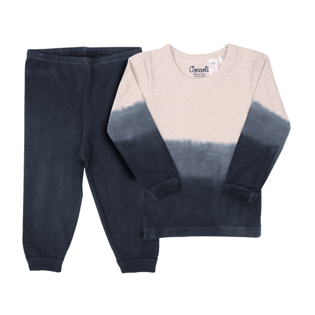 Long sleeve, 2 piece pajama, slate dip dye