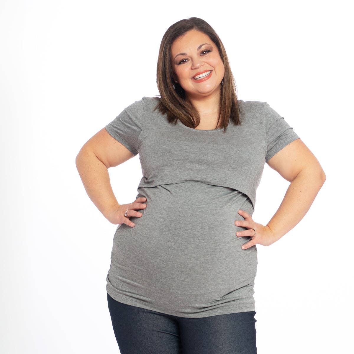 Celia nursing t-shirt - Light grey