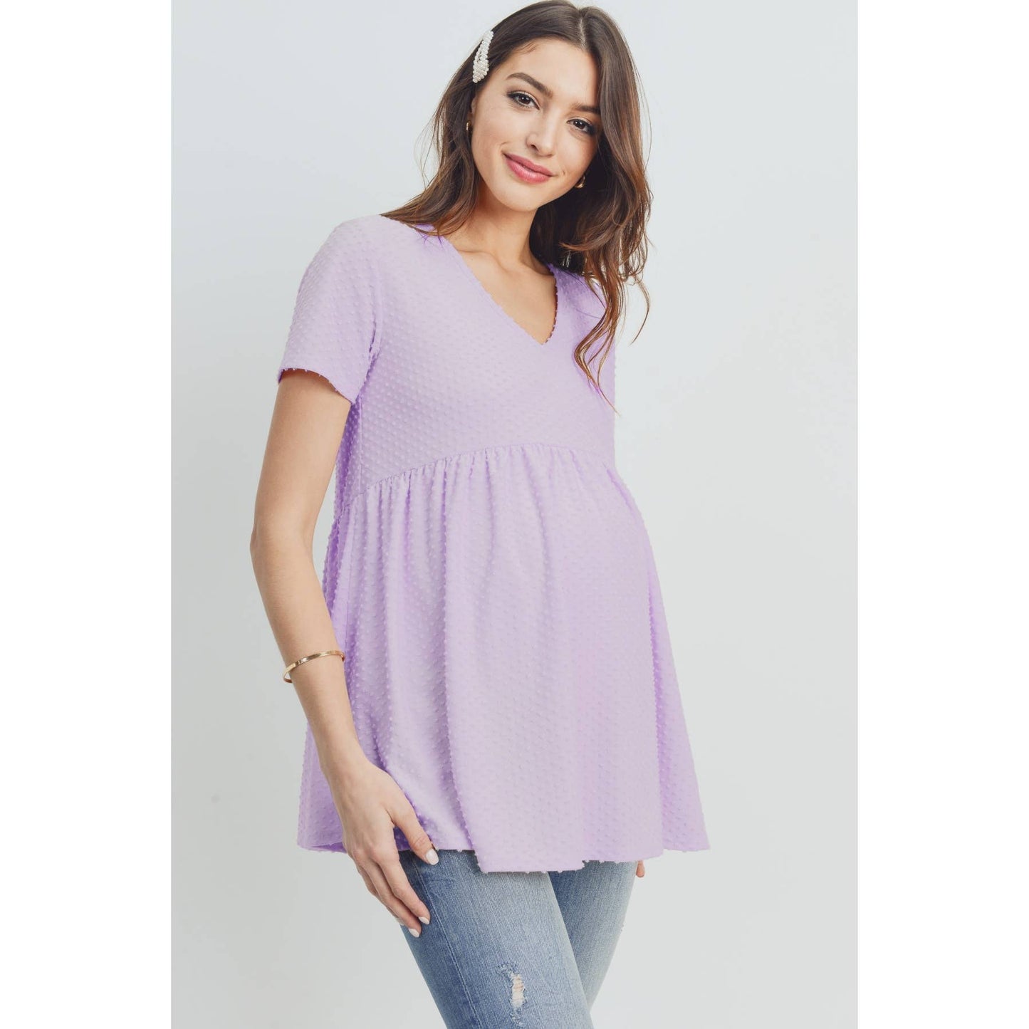V-Neck Matt Jersey Loose Fit Maternity Top