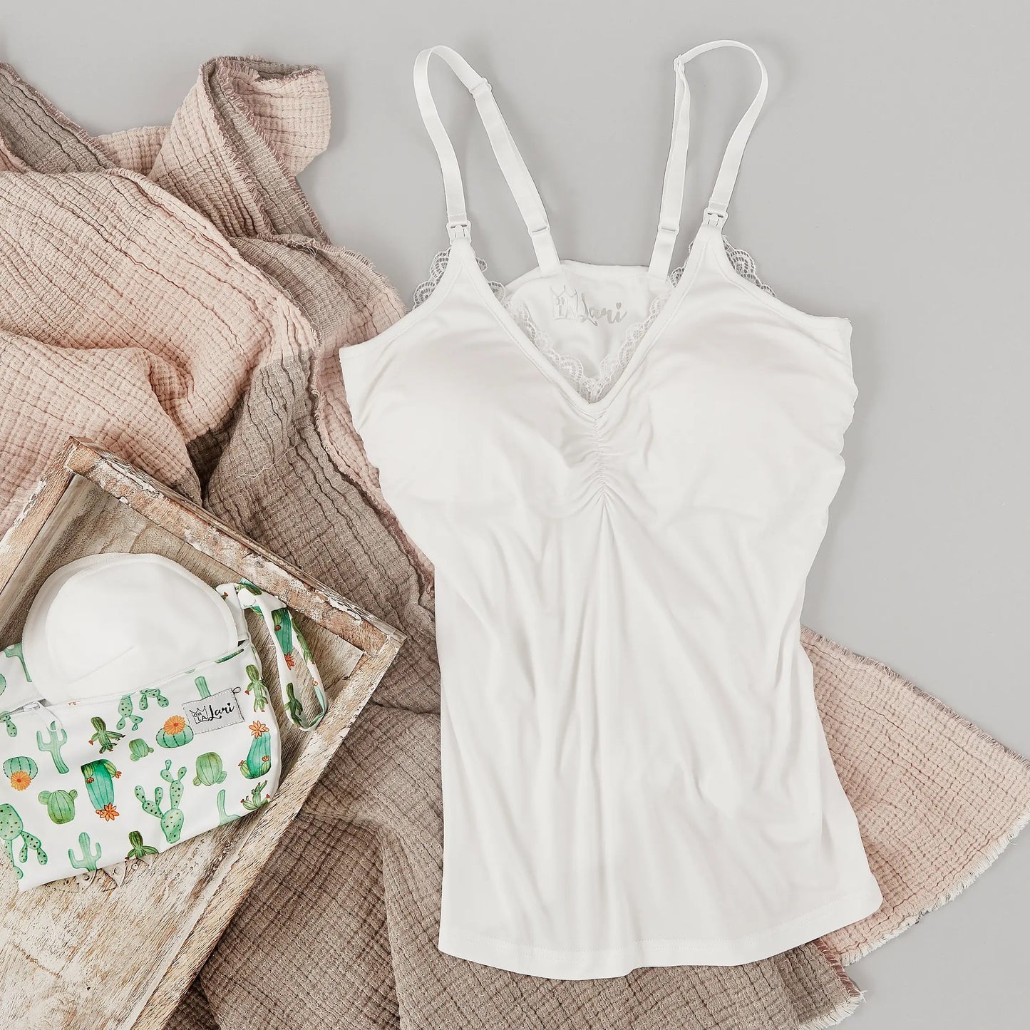 Lace Nursing Camisole - White