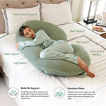 Load image into Gallery viewer, Pharmedoc C-Shape Maternity Pillow - Sage
