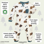 Load image into Gallery viewer, Little Grizzle Footed Pajamas
