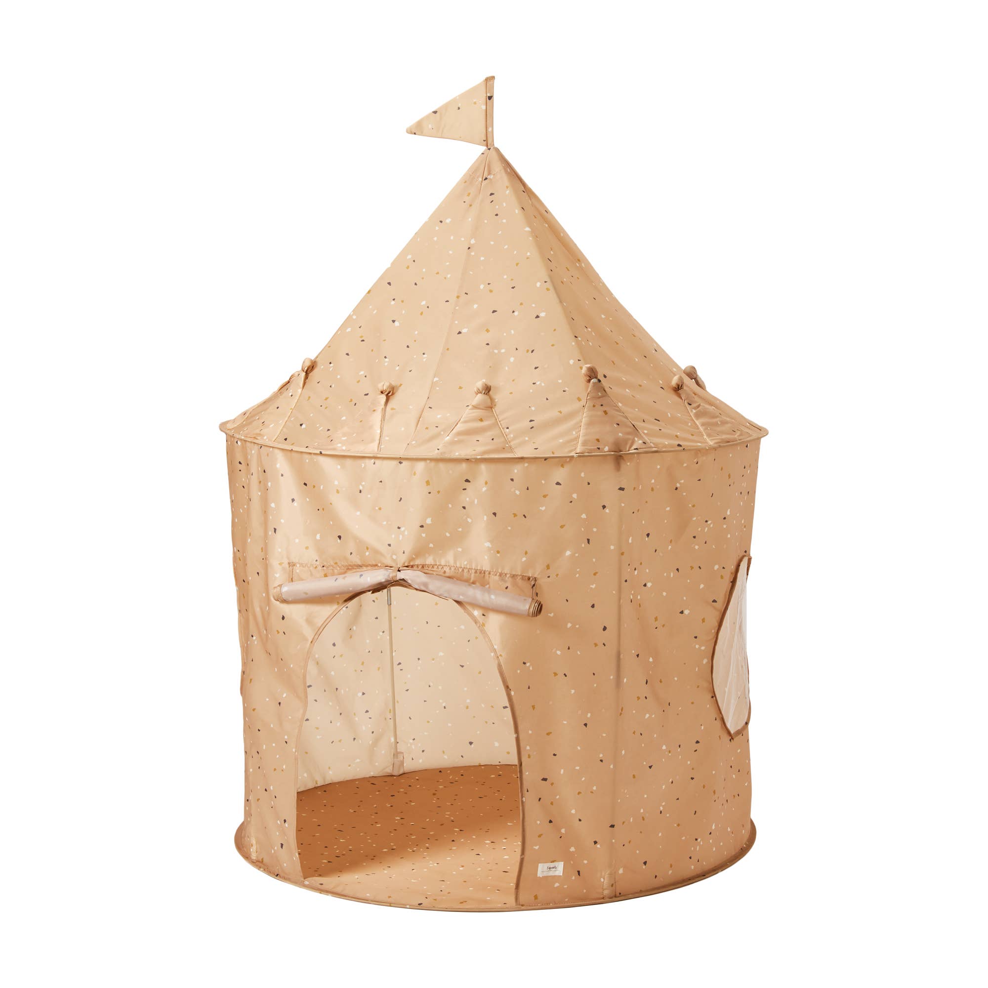 Recycled Fabric Play Tent Castle - Terrazzo Beige