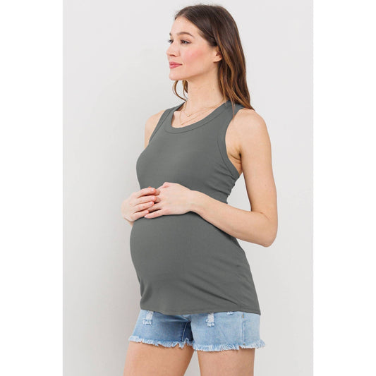 Olive Scoop Neck Tank
