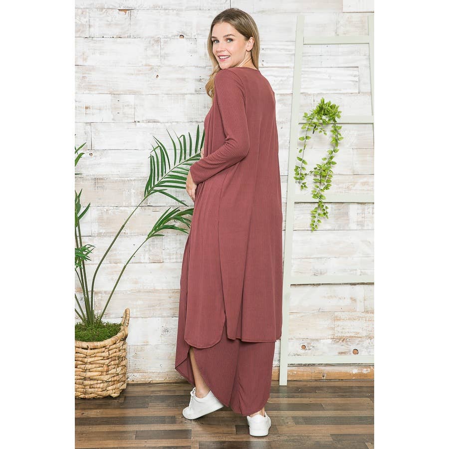 Wide Leg Cardigan & Camisole Jumpsuit Set