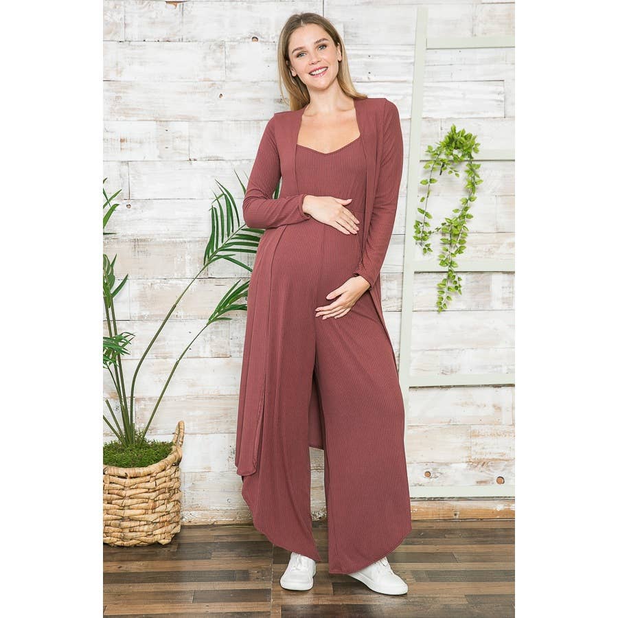 Wide Leg Cardigan & Camisole Jumpsuit Set