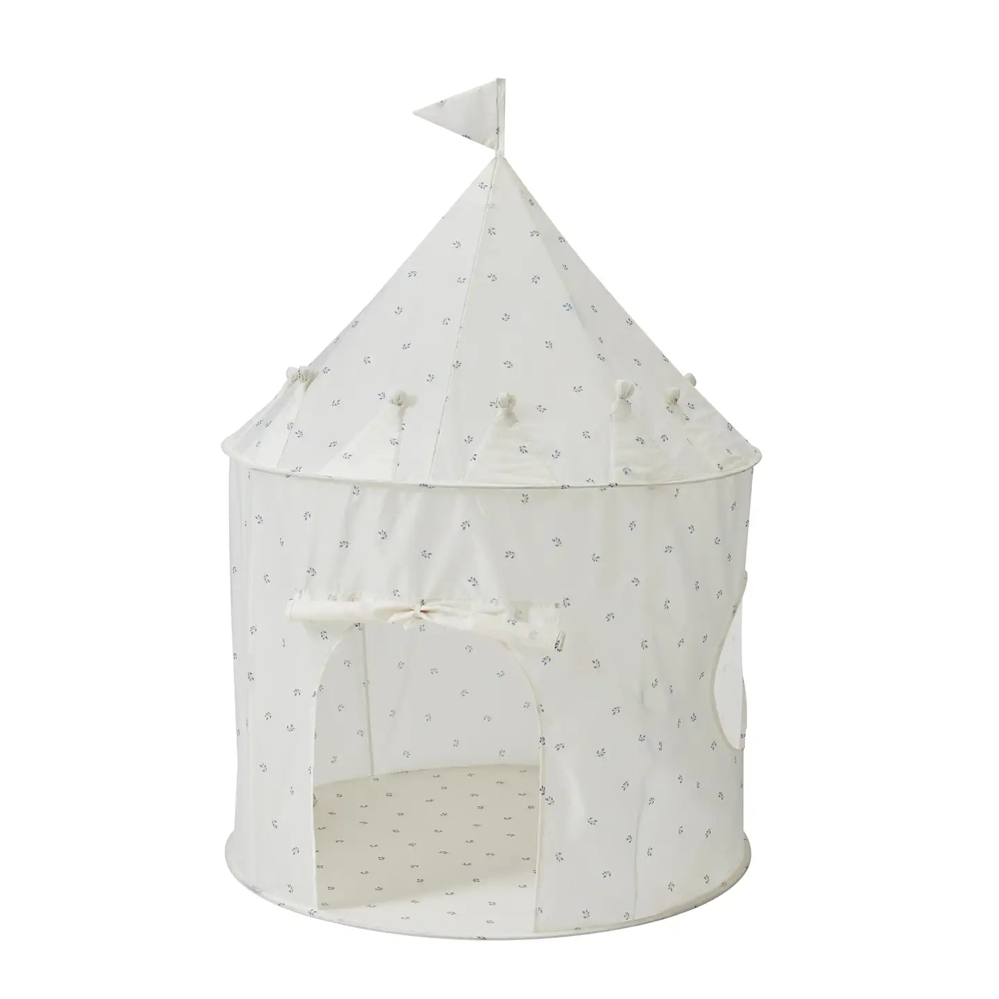 Recycled Fabric Play Tent Castle - Blueberry Ivory