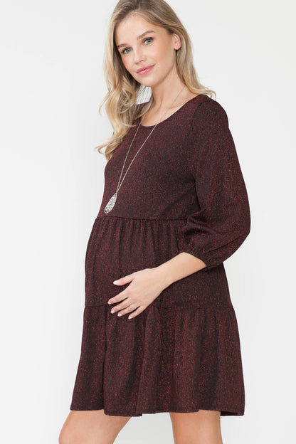 Sparkly Tiered Baby doll Maternity Dress
