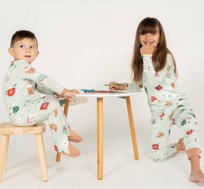 Silkberry Baby Bamboo Long Sleeve Pajama Set – Festive Cocoa