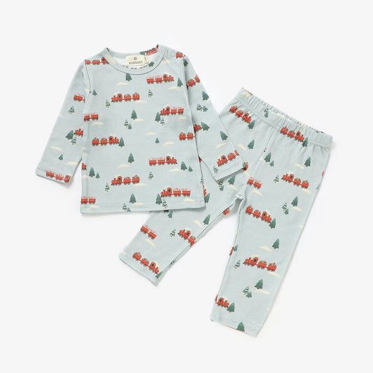 All Aboard Organic Cotton Two-Piece Pajama Set
