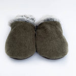 Load image into Gallery viewer, Gus Kids Co. - Olive Corduroy Baby Shoes -fur lined
