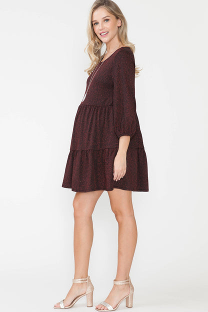 Sparkly Tiered Baby doll Maternity Dress