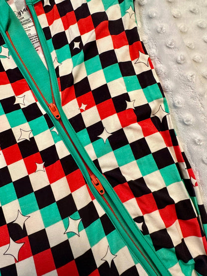 Check the Halls – Bamboo Zip Romper