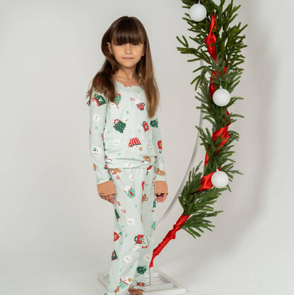 Silkberry Baby Bamboo Long Sleeve Pajama Set – Festive Cocoa