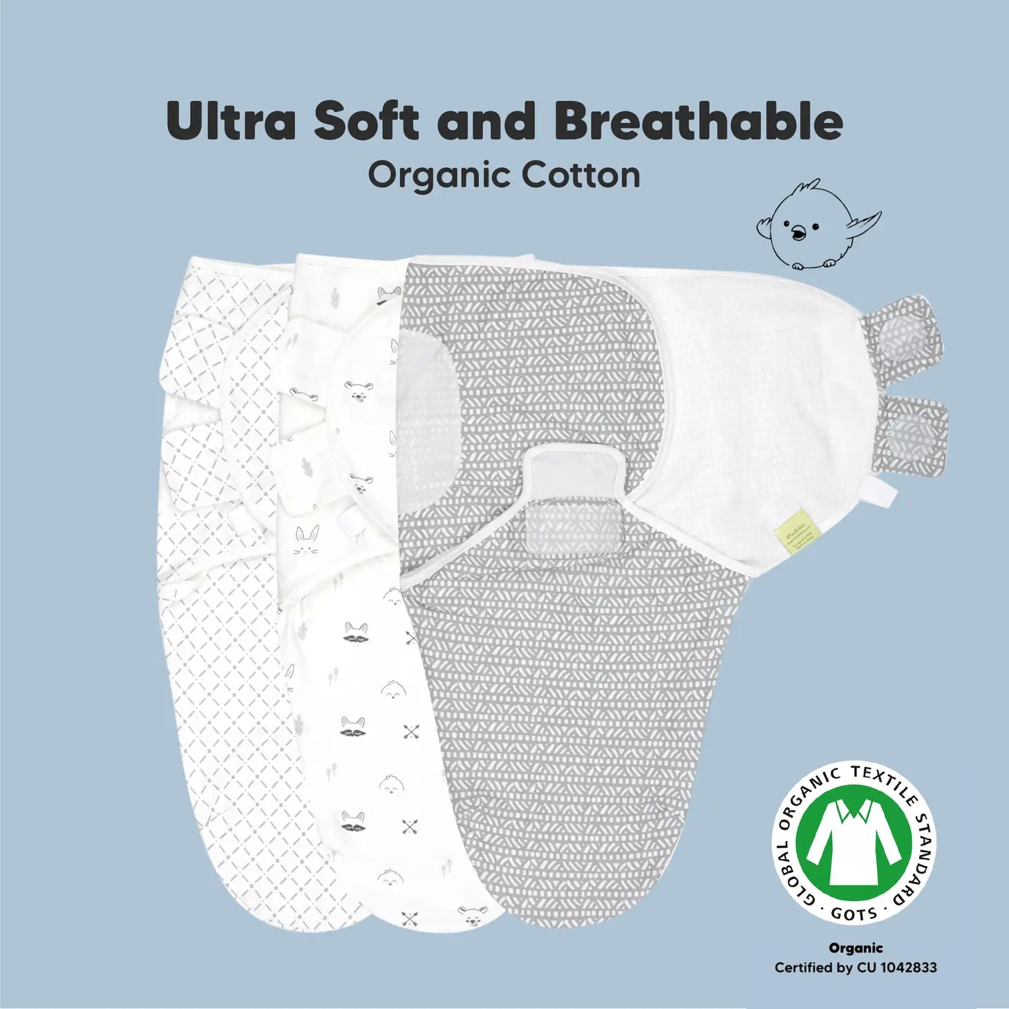 3-Pack SOOTHE Swaddle Wraps (Nordic, One size)