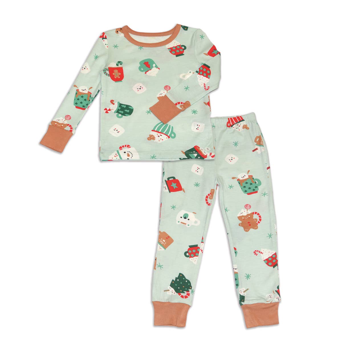 Silkberry Baby Bamboo Long Sleeve Pajama Set – Festive Cocoa
