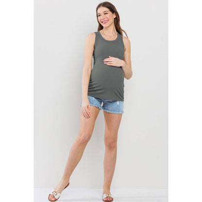 Olive Scoop Neck Tank