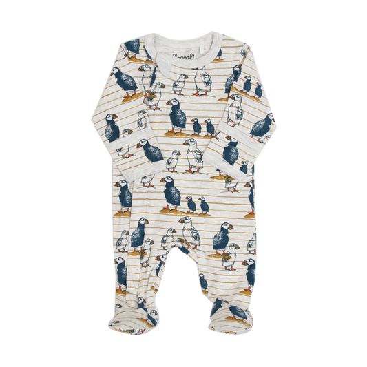 Zipper Footie pajama, Puffins