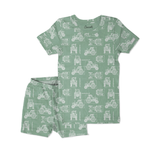 Short-sleeve, 2 pc pajama, tractor