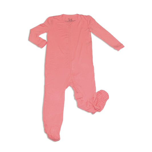 Bamboo Zip Up Footies - Pink Lemonade