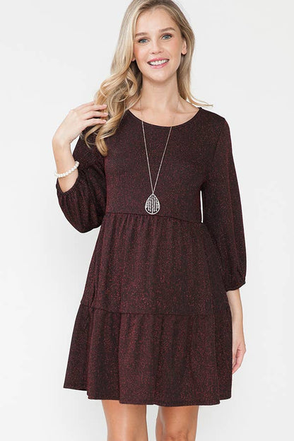 Sparkly Tiered Baby doll Maternity Dress