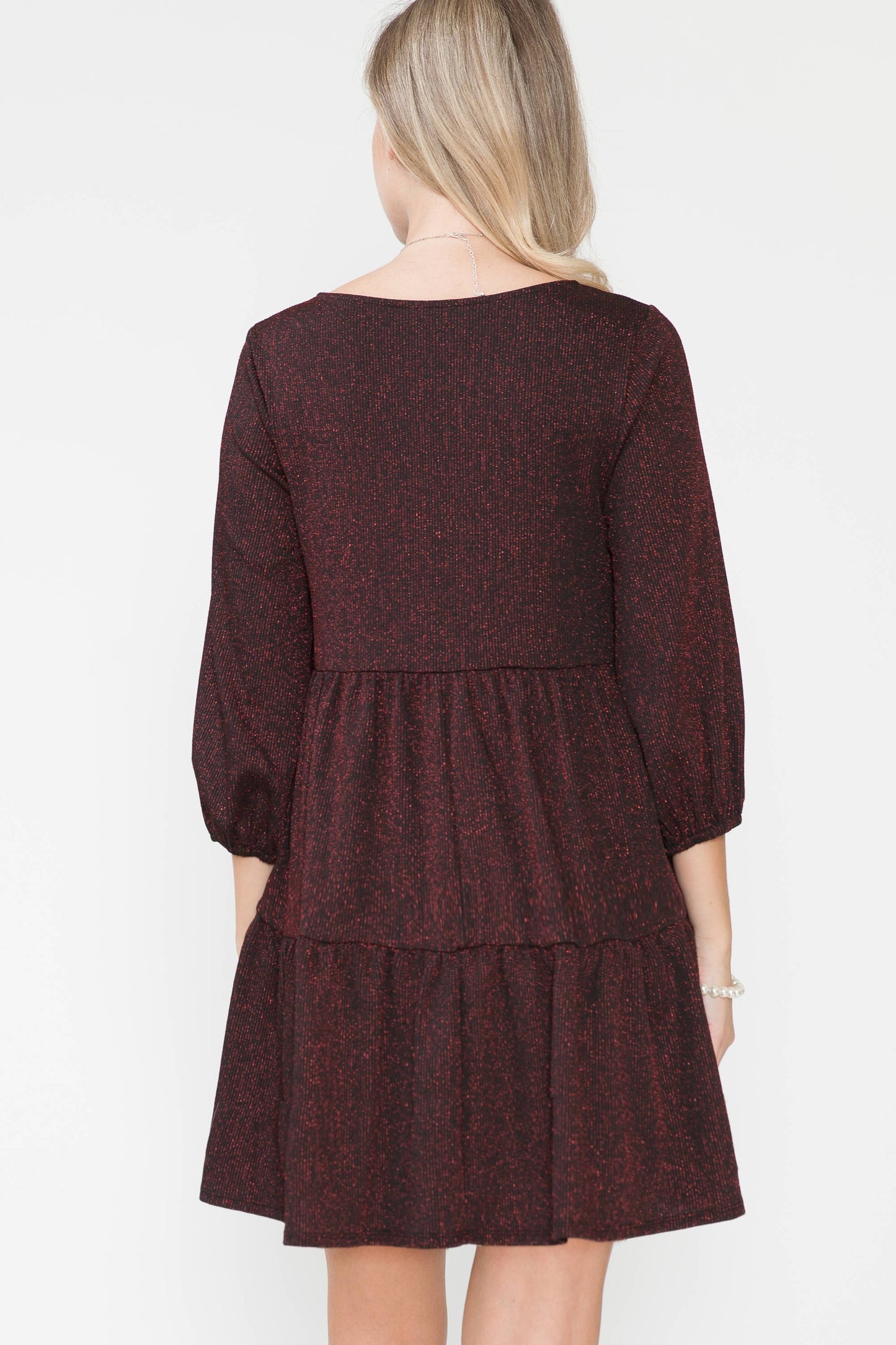 Sparkly Tiered Baby doll Maternity Dress