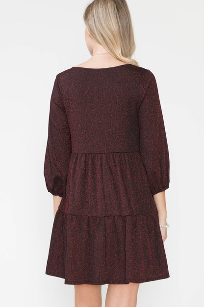 Sparkly Tiered Baby doll Maternity Dress