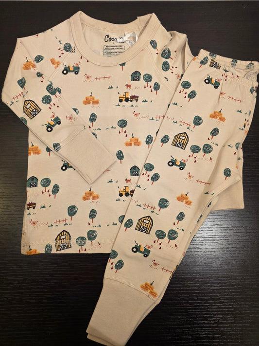 Long sleeve, 2-piece pajama, farming
