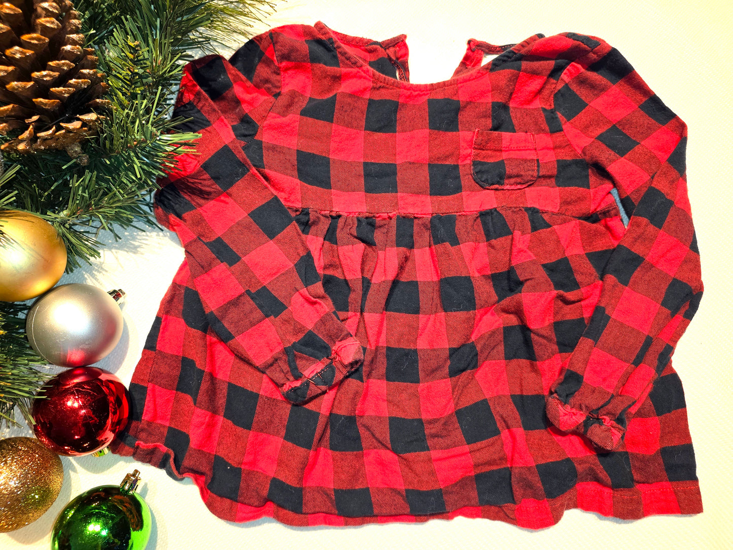 Red & Black Long-Sleeve Top