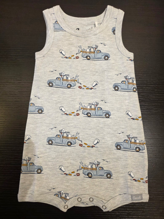 Romper, Blue truck with tools