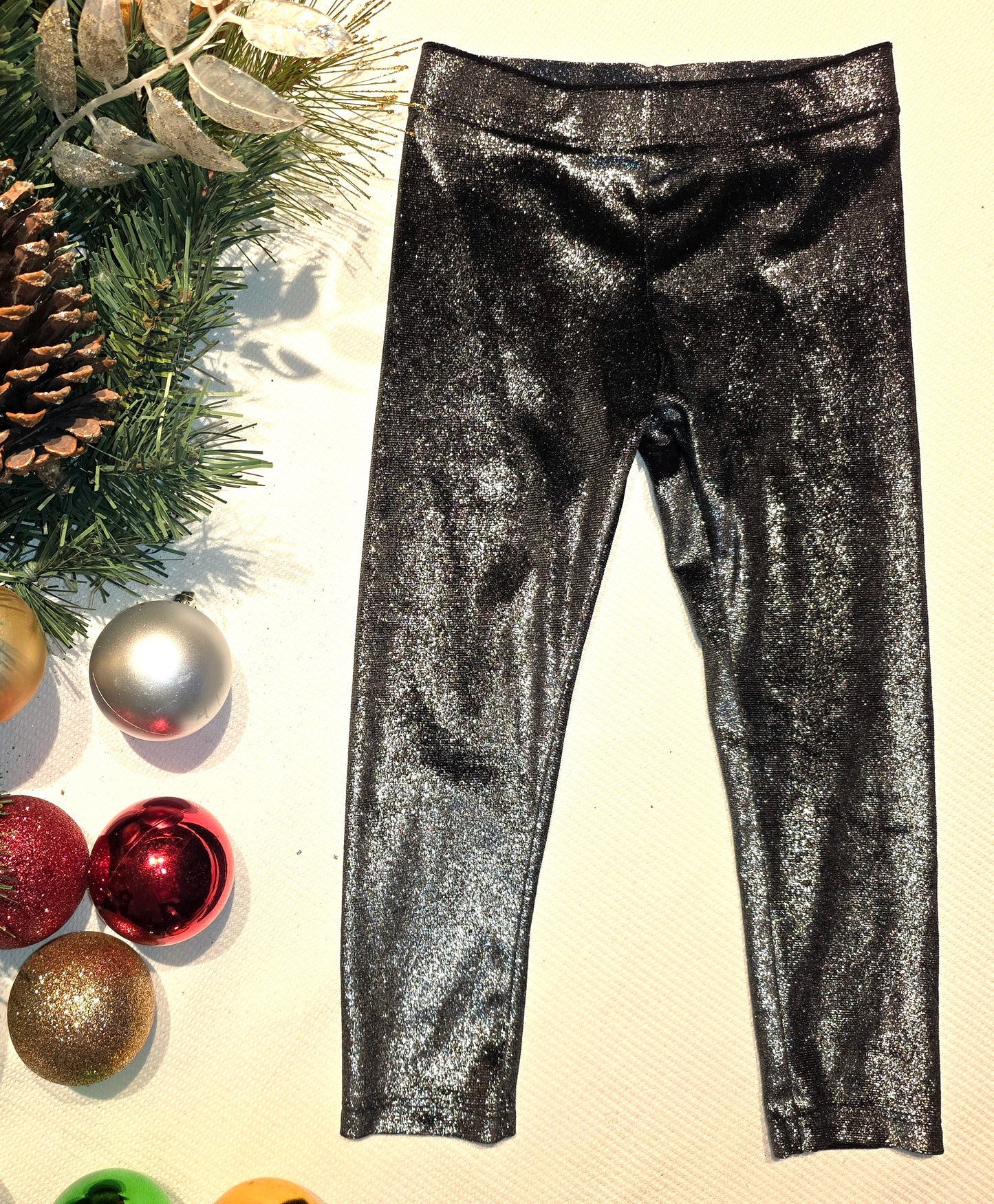 Black Silver sparkle Leggings