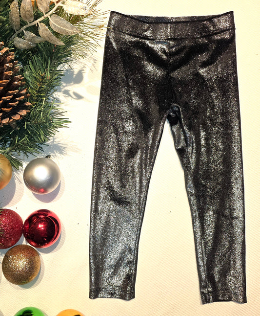 Black Silver sparkle Leggings
