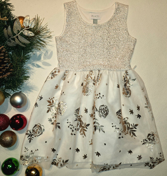 White & Rose Gold Dress