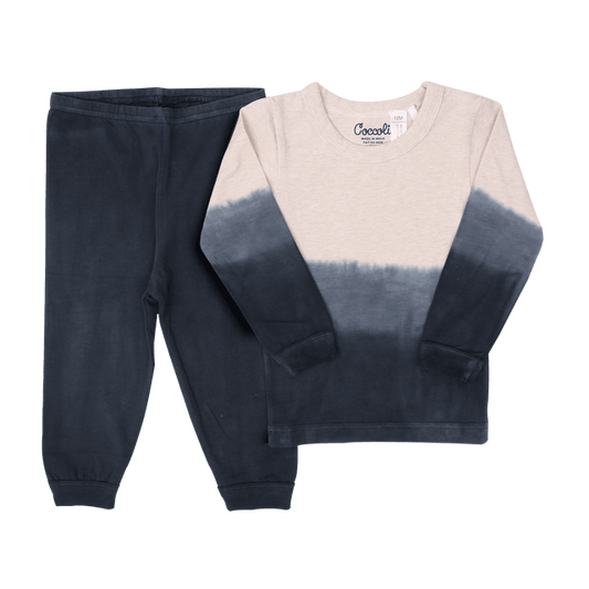 Long sleeve, 2 piece pajama, slate dip dye