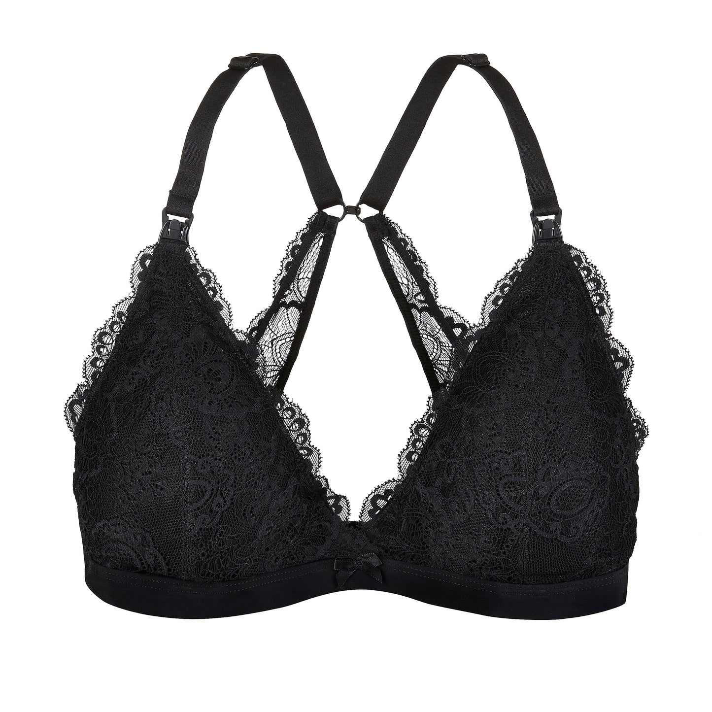 Lace Nursing Bralette - Black