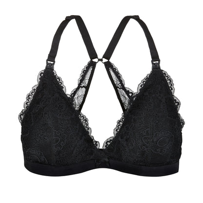 Lace Nursing Bralette - Black
