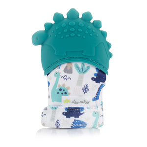 Itzy Mitt™ Silicone Teething Mitts - Teal Dino