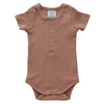Load image into Gallery viewer, Dusty Rose Organic Cotton Ribbed Snap Bodysuit
