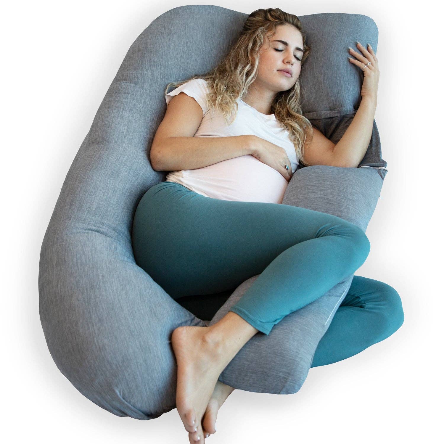Pharmedoc U-Shape Maternity Pillow, Cooling - Grey