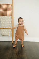Load image into Gallery viewer, Camel Linen Short Overalls
