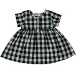 Load image into Gallery viewer, Black + White Checkered Linen Dress
