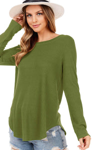 Olive Waffle Top