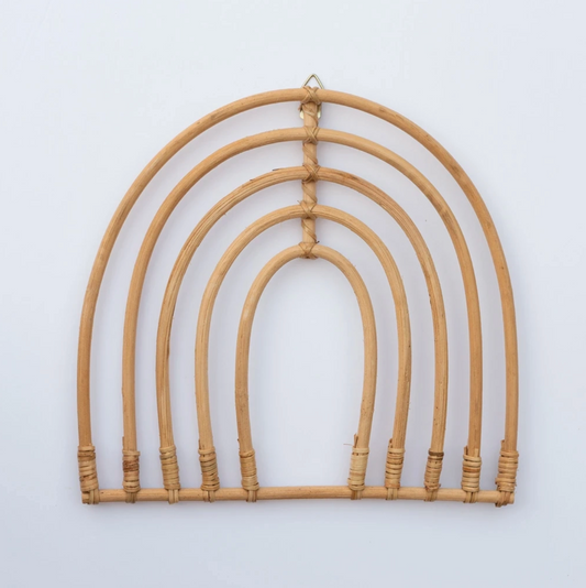 Handmade Rainbow Rattan Wicker - Wall Hanging