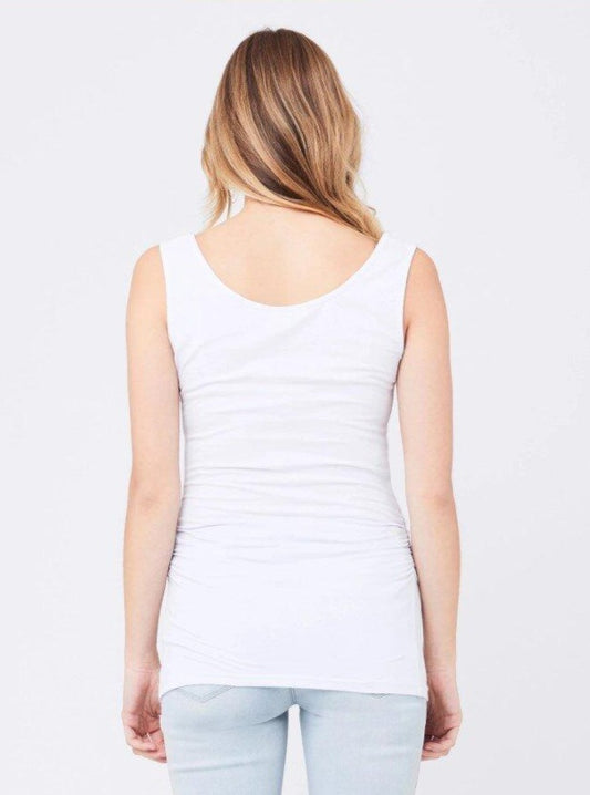 Scoop Neck Tube Tank - WHITE
