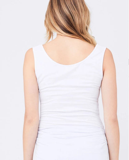 Scoop Neck Tube Tank - WHITE