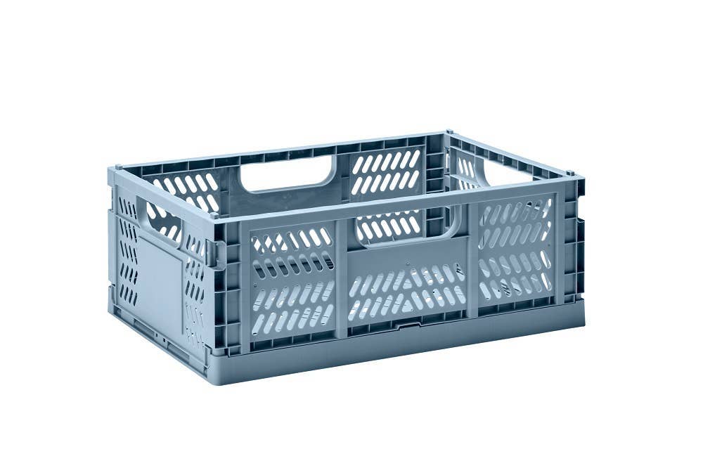 Modern Folding Crate - Large: Blue