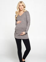 Load image into Gallery viewer, Casual Long Sleeve Maternity Top - Grey
