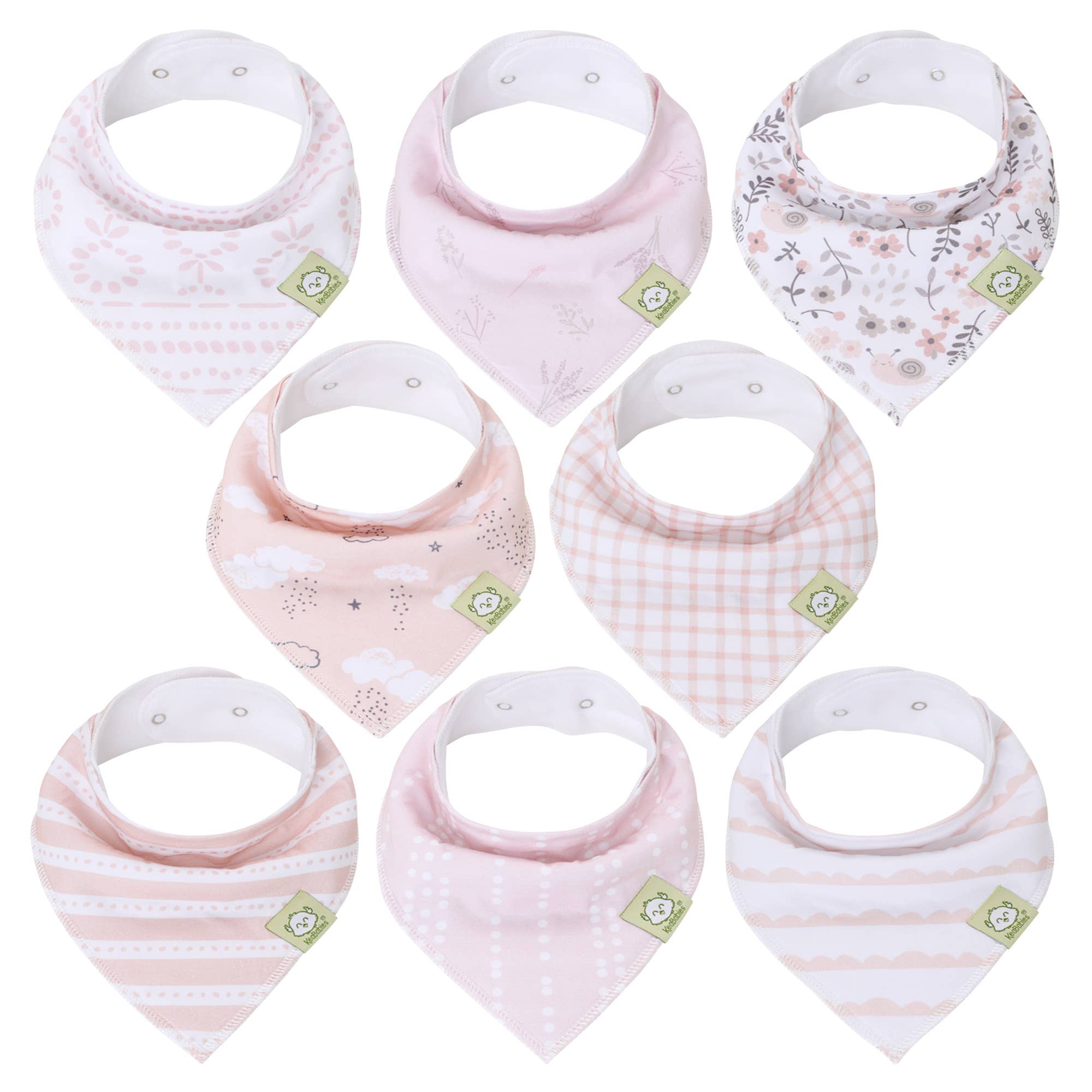 8-Pack Baby Bandana Bibs, Newborn Bibs (Sweet Charm)