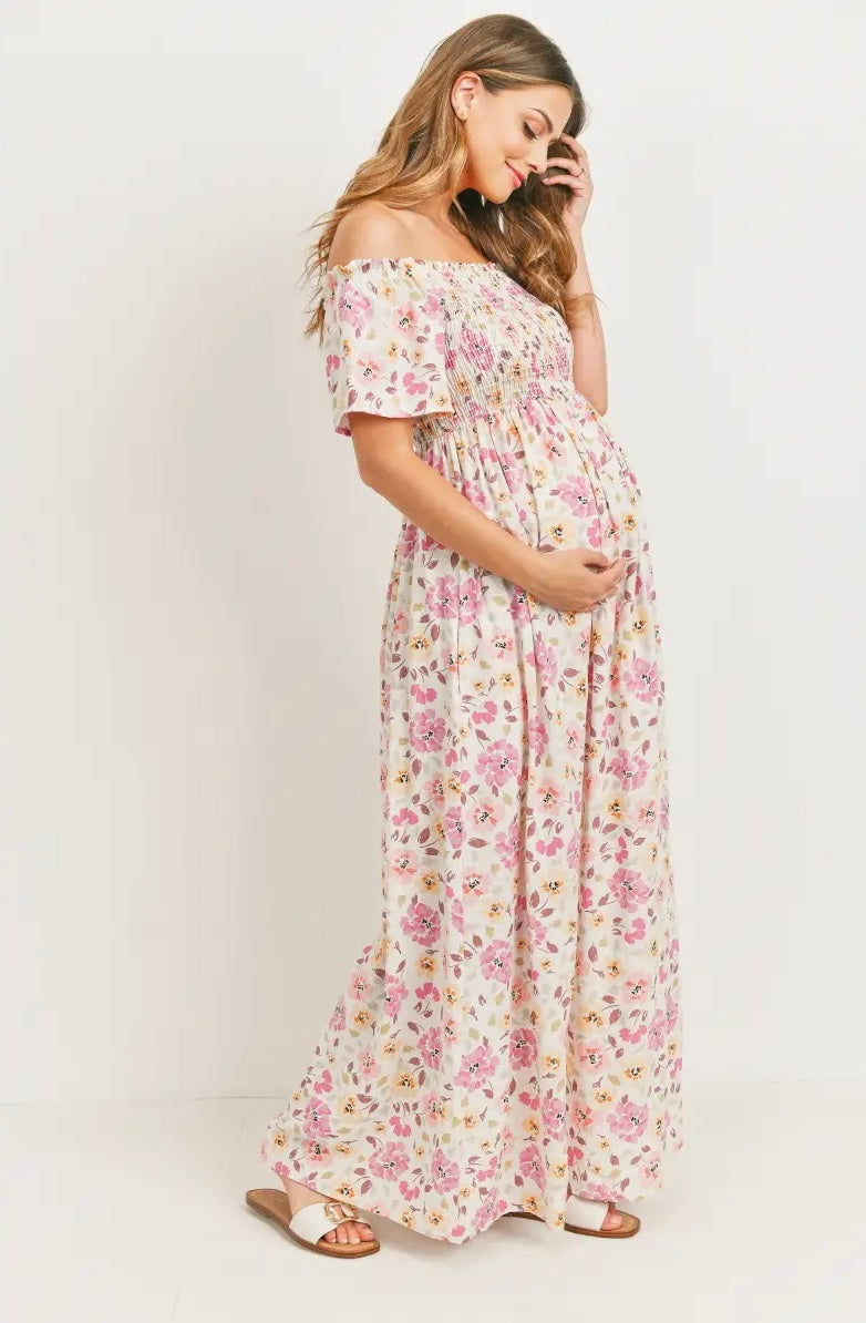 Floral Off Shoulder Maxi Dress